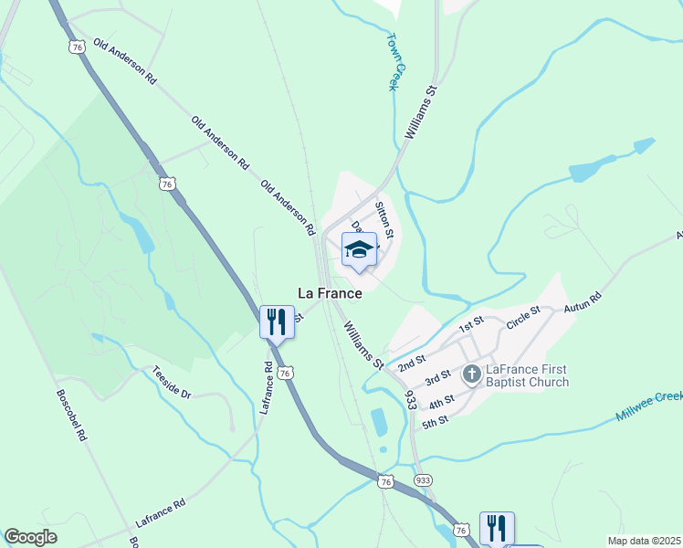 map of restaurants, bars, coffee shops, grocery stores, and more near in La France