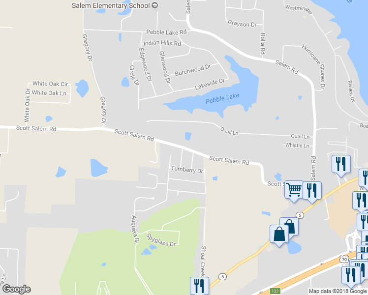 map of restaurants, bars, coffee shops, grocery stores, and more near 3088 Scott Salem Road in Benton