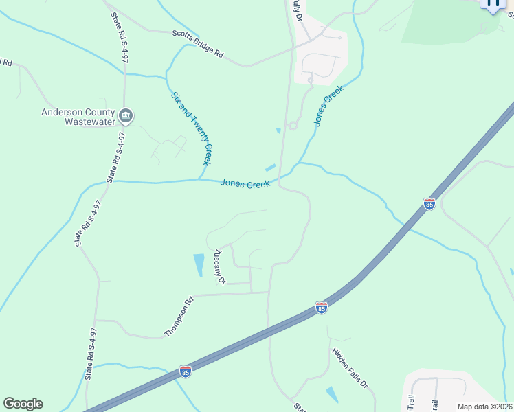 map of restaurants, bars, coffee shops, grocery stores, and more near 131 Siena Drive in Anderson