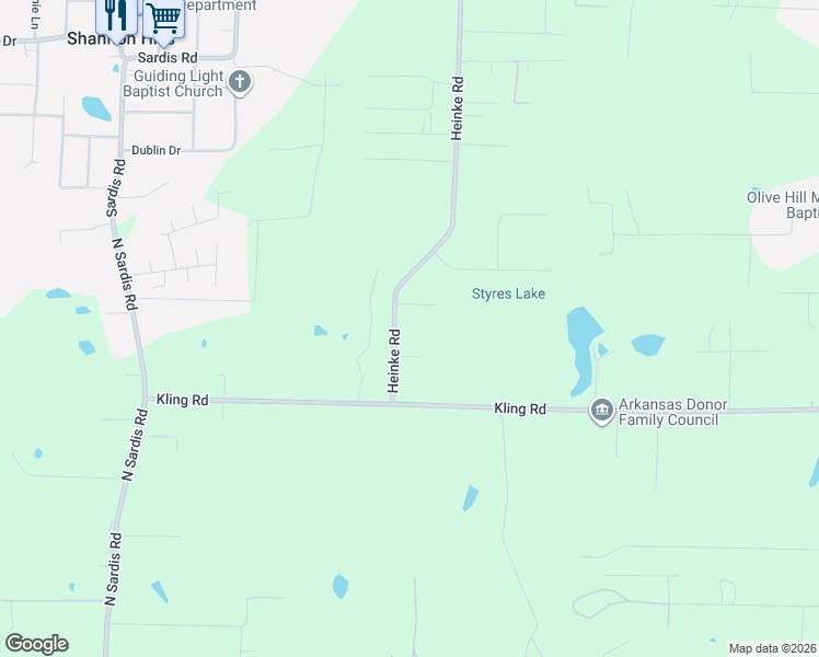map of restaurants, bars, coffee shops, grocery stores, and more near 9221 Daybright Circle in Saline County