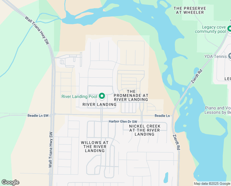 map of restaurants, bars, coffee shops, grocery stores, and more near 428 River Landing Boulevard Southwest in Madison