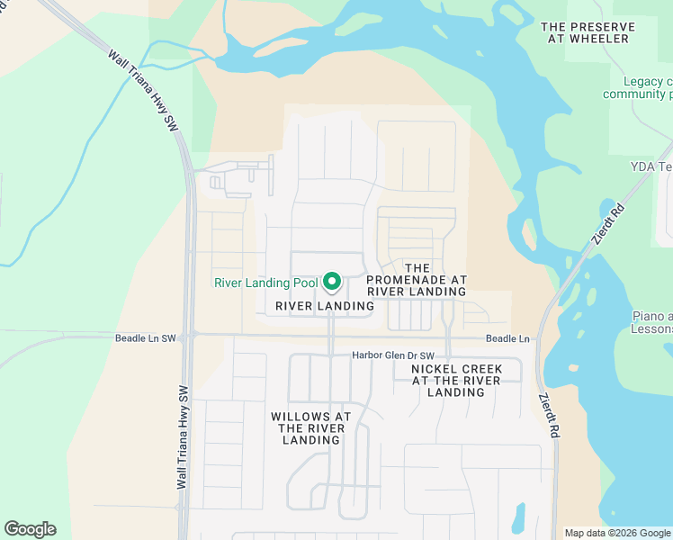 map of restaurants, bars, coffee shops, grocery stores, and more near 544 River Landing Boulevard Southwest in Madison