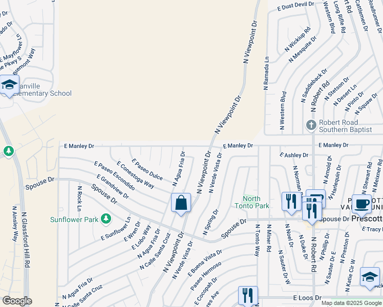 map of restaurants, bars, coffee shops, grocery stores, and more near 4919 N Calle Santa Cruz in Prescott Valley