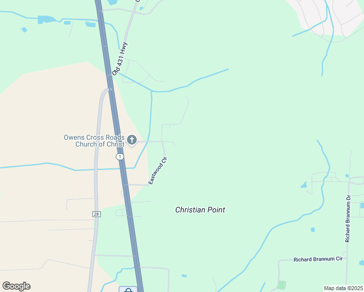 map of restaurants, bars, coffee shops, grocery stores, and more near 216 Eastwood Drive in Owens Cross Roads
