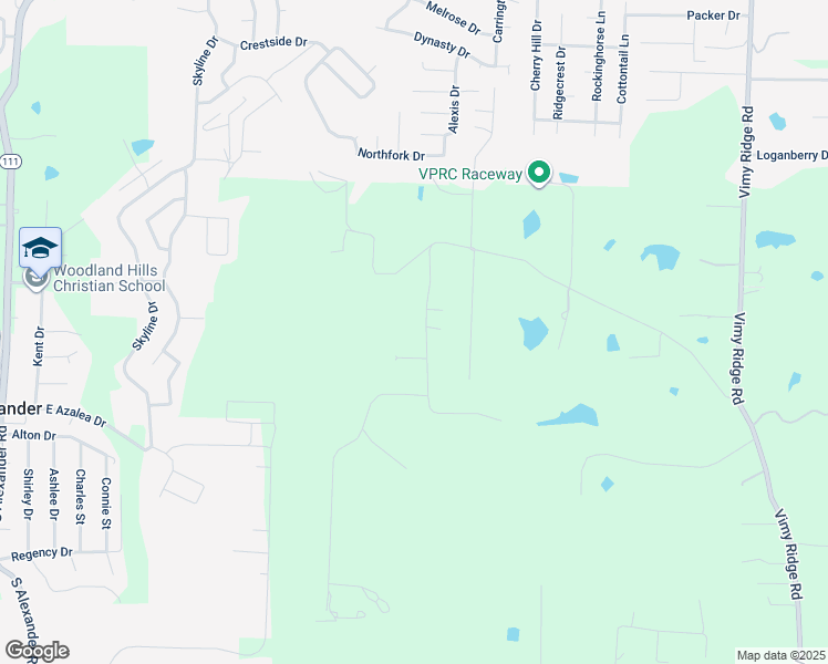 map of restaurants, bars, coffee shops, grocery stores, and more near 14915 Sweet Gum Drive in Alexander