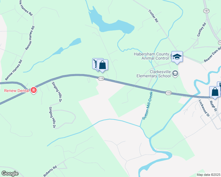 map of restaurants, bars, coffee shops, grocery stores, and more near 5976 Georgia 115 in Demorest