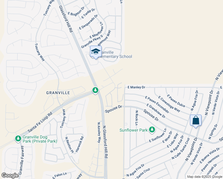 map of restaurants, bars, coffee shops, grocery stores, and more near 6810 Spouse Drive in Prescott Valley