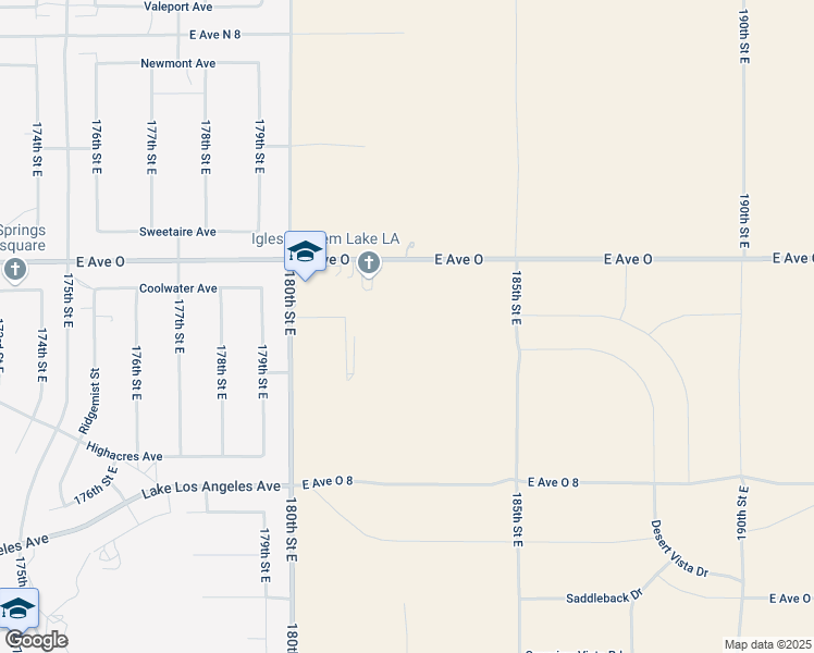 map of restaurants, bars, coffee shops, grocery stores, and more near Avenue 0-12 in Palmdale