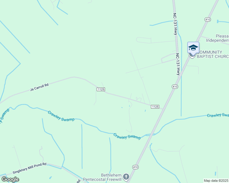 map of restaurants, bars, coffee shops, grocery stores, and more near Ja Carroll Road in Bladen County
