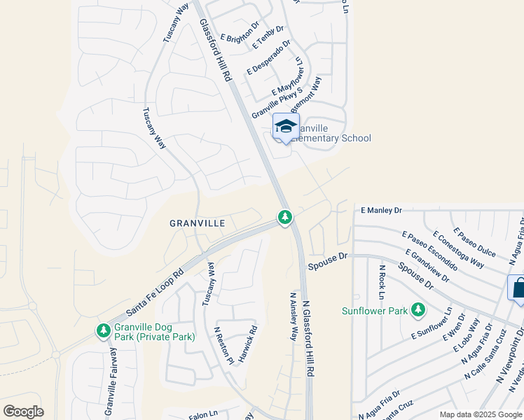 map of restaurants, bars, coffee shops, grocery stores, and more near 4899 Wycliffe Drive in Prescott Valley