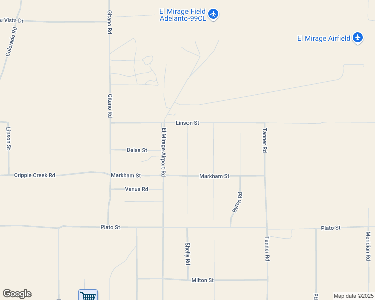 map of restaurants, bars, coffee shops, grocery stores, and more near Shelly Road in San Bernardino County