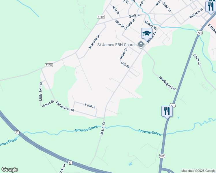 map of restaurants, bars, coffee shops, grocery stores, and more near 504 Lesane Street in Elizabethtown