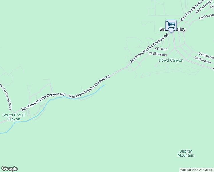 map of restaurants, bars, coffee shops, grocery stores, and more near 0 San Francisquito Canyon Road in Santa Clarita
