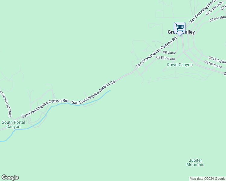 map of restaurants, bars, coffee shops, grocery stores, and more near 2 San Francisquito Canyon Road in Santa Clarita