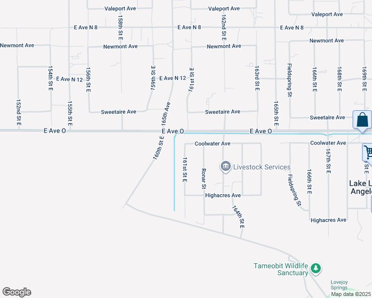 map of restaurants, bars, coffee shops, grocery stores, and more near 16137 Coolwater Avenue in Palmdale