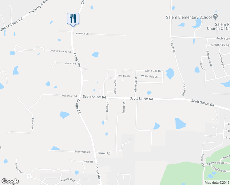 map of restaurants, bars, coffee shops, grocery stores, and more near 5064 Maple Leaf Drive in Benton