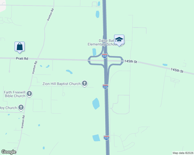 map of restaurants, bars, coffee shops, grocery stores, and more near 1122 Franklin Road in Little Rock