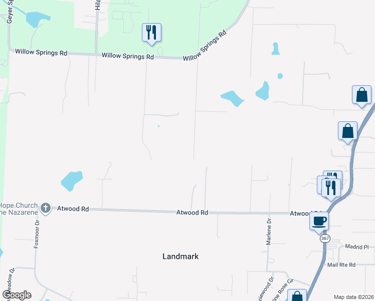 map of restaurants, bars, coffee shops, grocery stores, and more near 14810 Horsey Drive in Little Rock