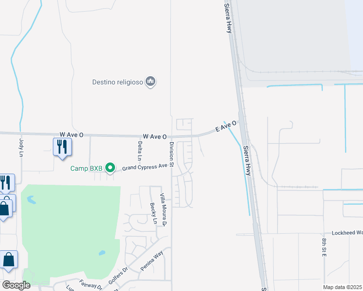 map of restaurants, bars, coffee shops, grocery stores, and more near 40338 Reata Road in Palmdale