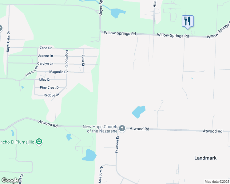 map of restaurants, bars, coffee shops, grocery stores, and more near 5706 Atwood Road in Little Rock