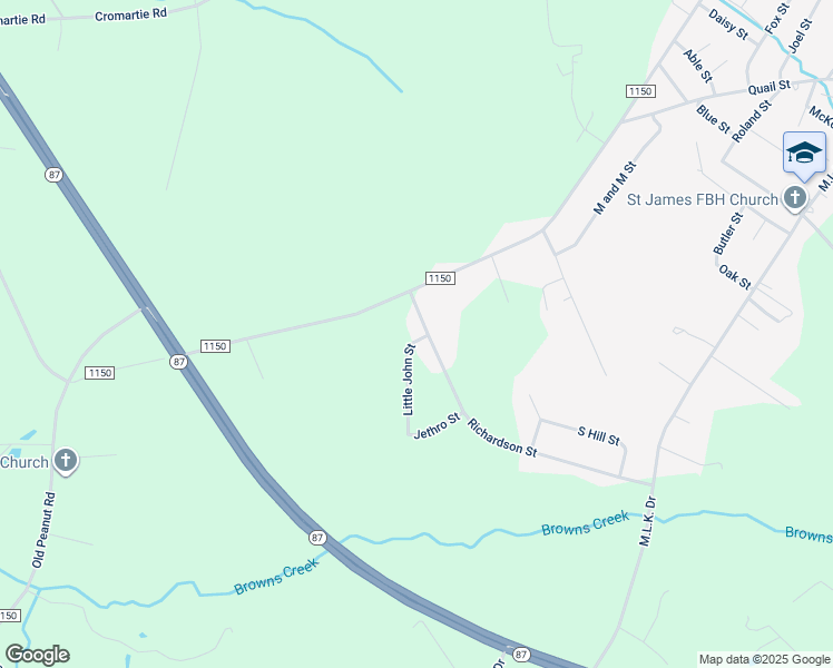 map of restaurants, bars, coffee shops, grocery stores, and more near 1101 Richardson Street in Elizabethtown