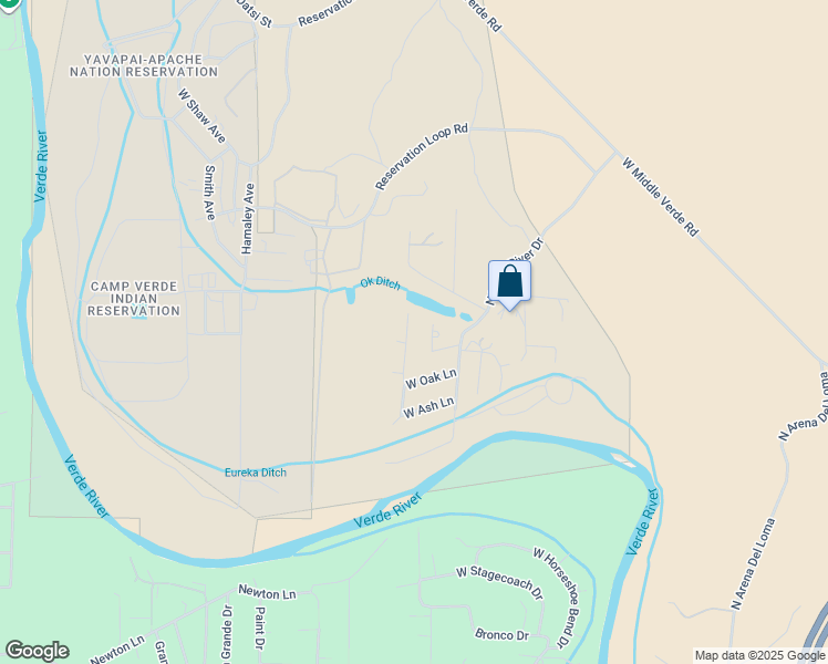 map of restaurants, bars, coffee shops, grocery stores, and more near 3155 North Shady Lane in Camp Verde