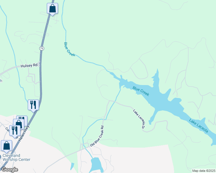 map of restaurants, bars, coffee shops, grocery stores, and more near 154 Headwaters Court in Cleveland
