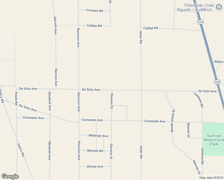 map of restaurants, bars, coffee shops, grocery stores, and more near Stevens Street in Adelanto