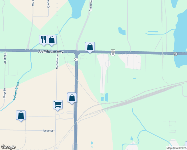 map of restaurants, bars, coffee shops, grocery stores, and more near 2303 State Highway 20 in Decatur
