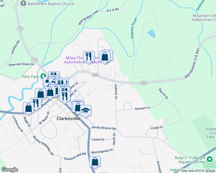 map of restaurants, bars, coffee shops, grocery stores, and more near in Clarkesville