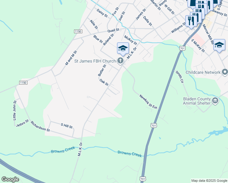 map of restaurants, bars, coffee shops, grocery stores, and more near 1816 Vine Street in Elizabethtown