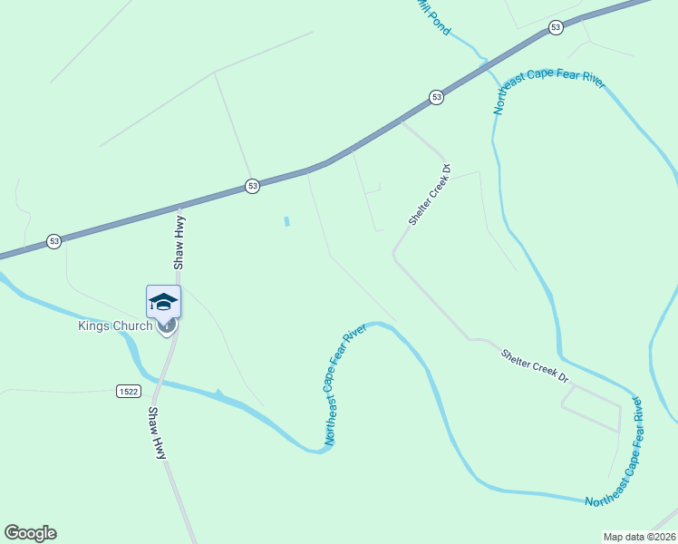 map of restaurants, bars, coffee shops, grocery stores, and more near 9181 North Carolina 53 in Burgaw