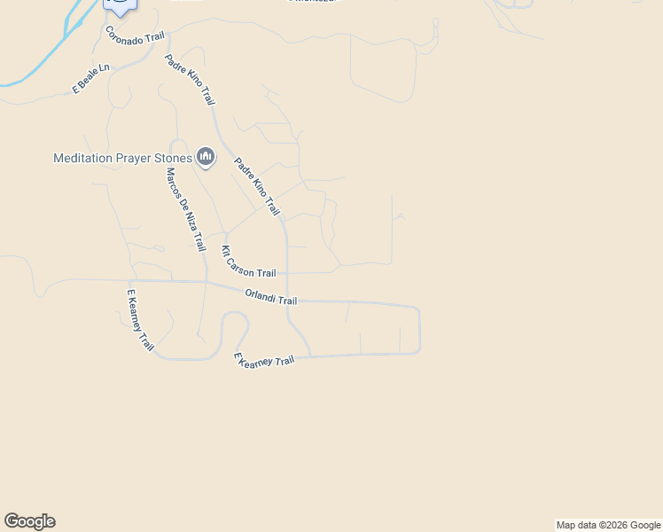 map of restaurants, bars, coffee shops, grocery stores, and more near 3251 Kit Carson Trail in Lake Montezuma