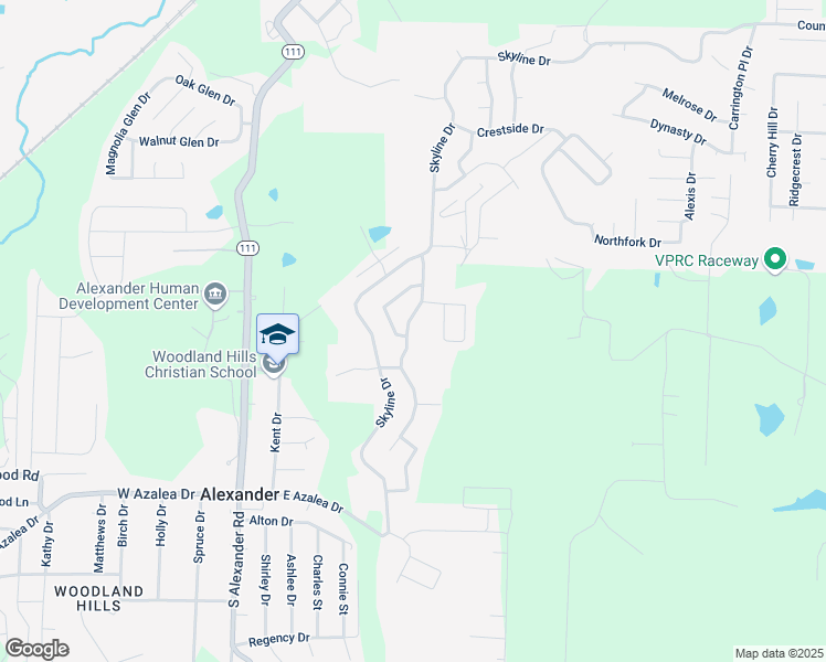 map of restaurants, bars, coffee shops, grocery stores, and more near 14617 Parkway Meadows Drive in Alexander
