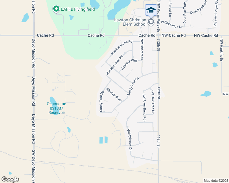 map of restaurants, bars, coffee shops, grocery stores, and more near 6 Windyhollow in Lawton