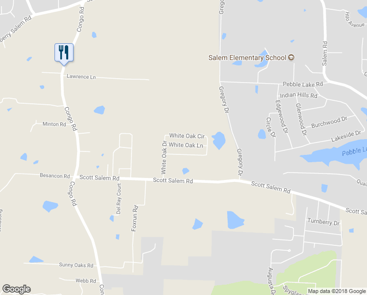 map of restaurants, bars, coffee shops, grocery stores, and more near 1724 White Oak Lane in Benton