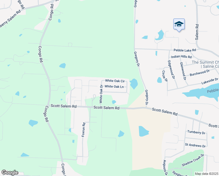 map of restaurants, bars, coffee shops, grocery stores, and more near 1716 White Oak Lane in Benton