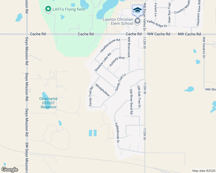 map of restaurants, bars, coffee shops, grocery stores, and more near 6 Windyhollow in Lawton