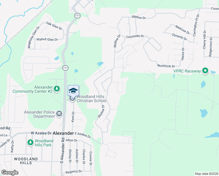 map of restaurants, bars, coffee shops, grocery stores, and more near 14617 Parkway Meadows Drive in Alexander