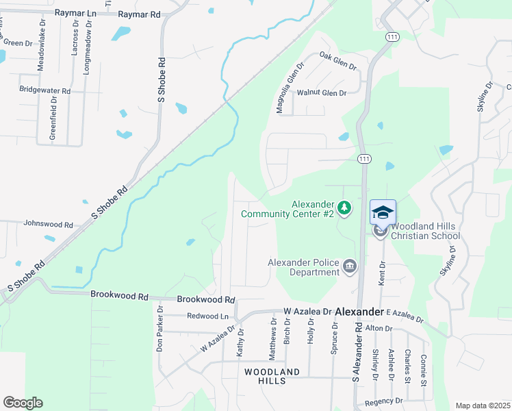 map of restaurants, bars, coffee shops, grocery stores, and more near 2168 Fern Valley Drive in Alexander