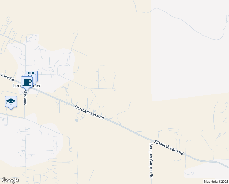 map of restaurants, bars, coffee shops, grocery stores, and more near 8206 Calva Street in Leona Valley