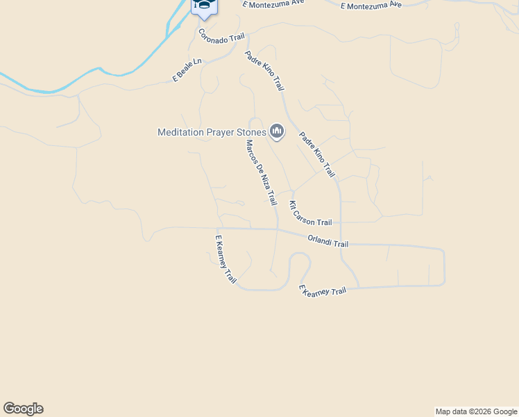 map of restaurants, bars, coffee shops, grocery stores, and more near 3290 Marcos De Niza Trail in Lake Montezuma