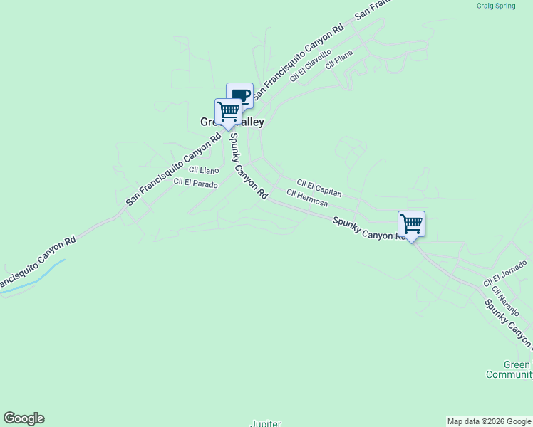 map of restaurants, bars, coffee shops, grocery stores, and more near 15982 Calle Arroyo in Santa Clarita