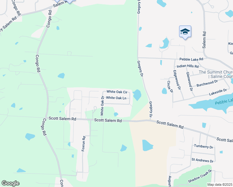 map of restaurants, bars, coffee shops, grocery stores, and more near 1716 White Oak Lane in Benton