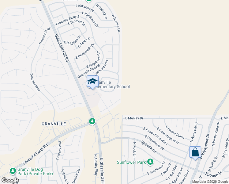 map of restaurants, bars, coffee shops, grocery stores, and more near 6913 East Voltaire Drive in Prescott Valley