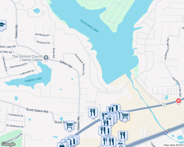 map of restaurants, bars, coffee shops, grocery stores, and more near 5818 Westminster in Benton