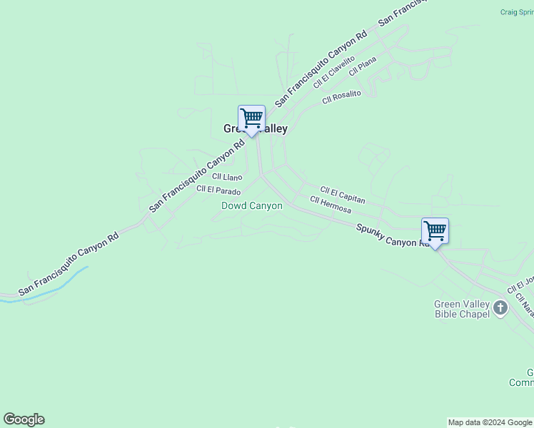 map of restaurants, bars, coffee shops, grocery stores, and more near Calle El Baranco in Los Angeles County