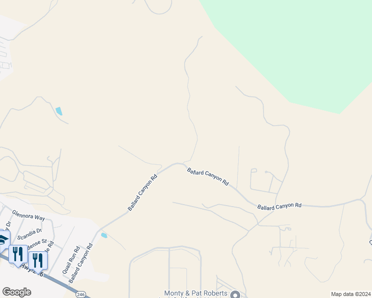 map of restaurants, bars, coffee shops, grocery stores, and more near 725 Croft Lane in Solvang