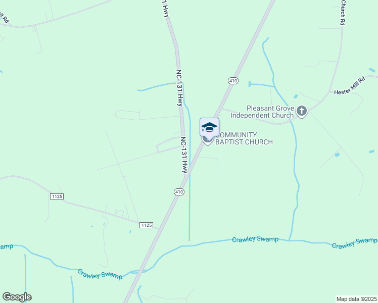 map of restaurants, bars, coffee shops, grocery stores, and more near 8521 North Carolina 131 Highway in Bladenboro