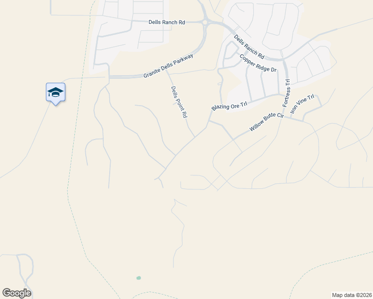map of restaurants, bars, coffee shops, grocery stores, and more near Unnamed Road in Prescott